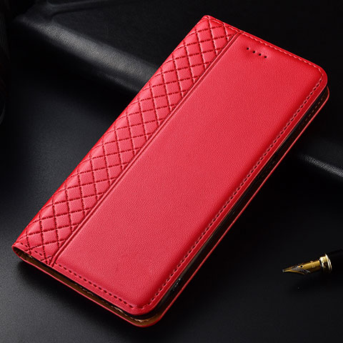 Funda de Cuero Cartera con Soporte Carcasa L03 para LG G8 ThinQ Rojo