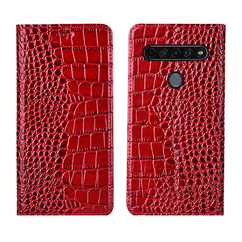 Funda de Cuero Cartera con Soporte Carcasa L03 para LG K41S Rojo