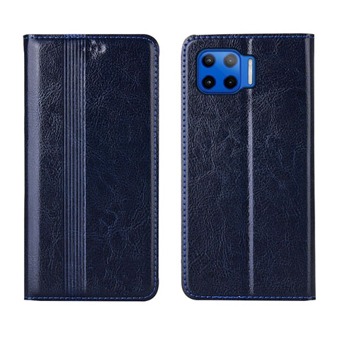 Funda de Cuero Cartera con Soporte Carcasa L03 para Motorola Moto G 5G Plus Azul