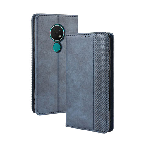 Funda de Cuero Cartera con Soporte Carcasa L03 para Nokia 7.2 Azul