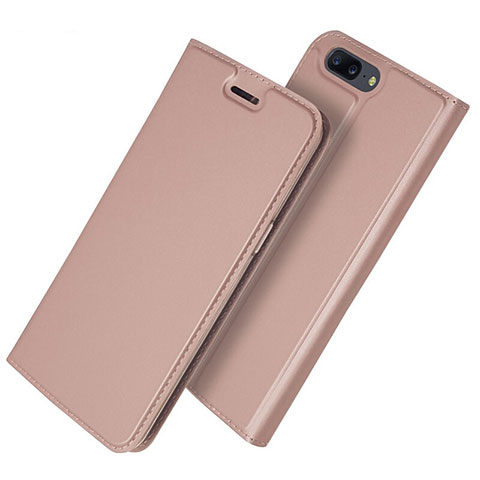 Funda de Cuero Cartera con Soporte Carcasa L03 para OnePlus 5T A5010 Oro Rosa