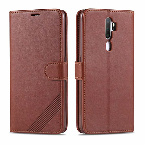 Funda de Cuero Cartera con Soporte Carcasa L03 para Oppo A11 Marron