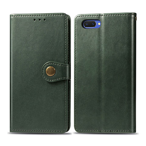 Funda de Cuero Cartera con Soporte Carcasa L03 para Oppo A12e Verde