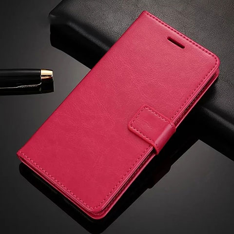 Funda de Cuero Cartera con Soporte Carcasa L03 para Oppo A52 Rosa Roja