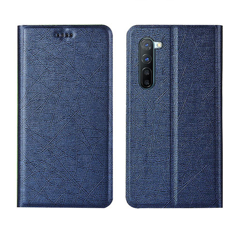 Funda de Cuero Cartera con Soporte Carcasa L03 para Oppo F15 Azul