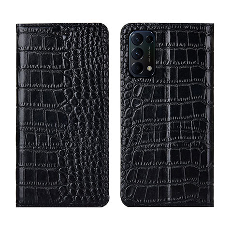 Funda de Cuero Cartera con Soporte Carcasa L03 para Oppo Find X3 Lite 5G Negro