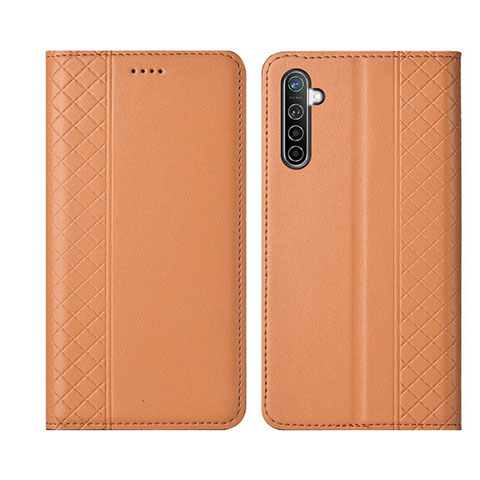 Funda de Cuero Cartera con Soporte Carcasa L03 para Oppo K5 Naranja