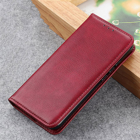 Funda de Cuero Cartera con Soporte Carcasa L03 para Oppo Reno5 Pro+ Plus 5G Rojo