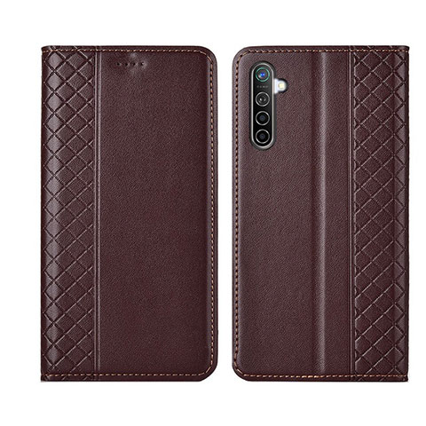 Funda de Cuero Cartera con Soporte Carcasa L03 para Realme X2 Marron