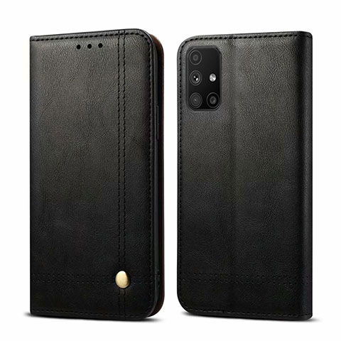 Funda de Cuero Cartera con Soporte Carcasa L03 para Samsung Galaxy M51 Negro