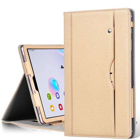 Funda de Cuero Cartera con Soporte Carcasa L03 para Samsung Galaxy Tab S6 10.5 SM-T860 Oro