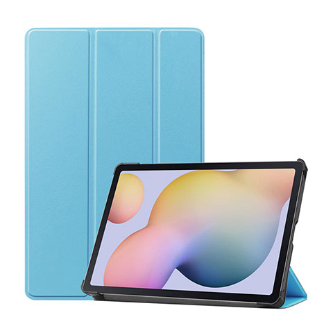 Funda de Cuero Cartera con Soporte Carcasa L03 para Samsung Galaxy Tab S7 11 Wi-Fi SM-T870 Azul Claro