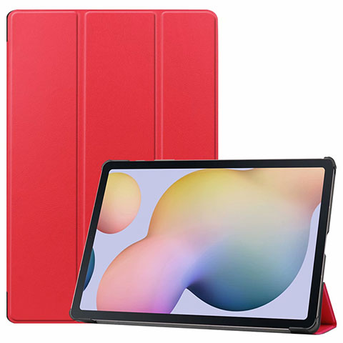 Funda de Cuero Cartera con Soporte Carcasa L03 para Samsung Galaxy Tab S7 Plus 5G 12.4 SM-T976 Rojo Rosa