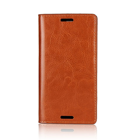 Funda de Cuero Cartera con Soporte Carcasa L03 para Sony Xperia XZ1 Compact Naranja