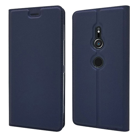 Funda de Cuero Cartera con Soporte Carcasa L03 para Sony Xperia XZ2 Azul