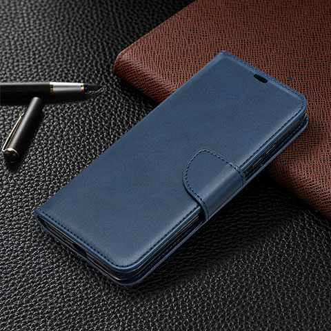 Funda de Cuero Cartera con Soporte Carcasa L03 para Xiaomi Redmi 9C Azul