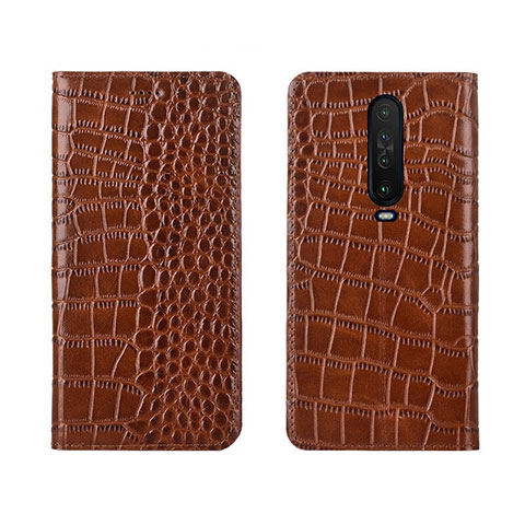 Funda de Cuero Cartera con Soporte Carcasa L03 para Xiaomi Redmi K30 5G Naranja