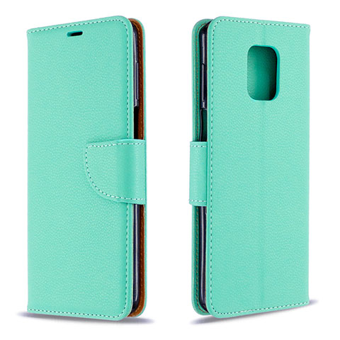 Funda de Cuero Cartera con Soporte Carcasa L03 para Xiaomi Redmi Note 9S Verde