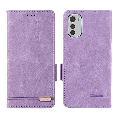 Funda de Cuero Cartera con Soporte Carcasa L03Z para Motorola Moto E32 Morado