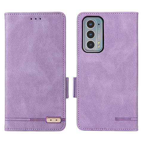 Funda de Cuero Cartera con Soporte Carcasa L03Z para Motorola Moto Edge 20 5G Morado