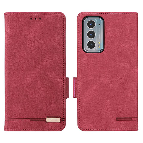 Funda de Cuero Cartera con Soporte Carcasa L03Z para Motorola Moto Edge 20 5G Rojo