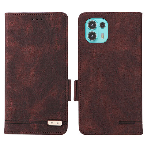 Funda de Cuero Cartera con Soporte Carcasa L03Z para Motorola Moto Edge 20 Lite 5G Marron