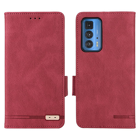 Funda de Cuero Cartera con Soporte Carcasa L03Z para Motorola Moto Edge 20 Pro 5G Rojo