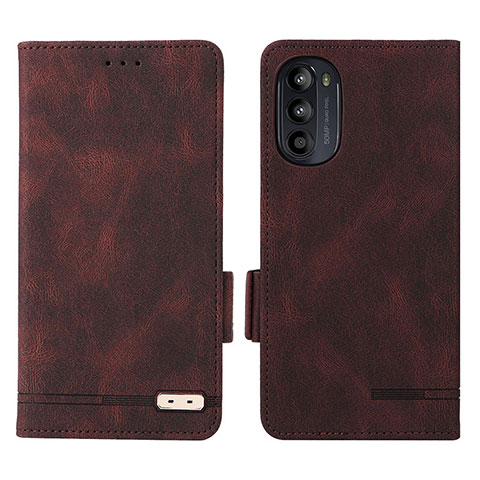 Funda de Cuero Cartera con Soporte Carcasa L03Z para Motorola Moto Edge (2022) 5G Marron