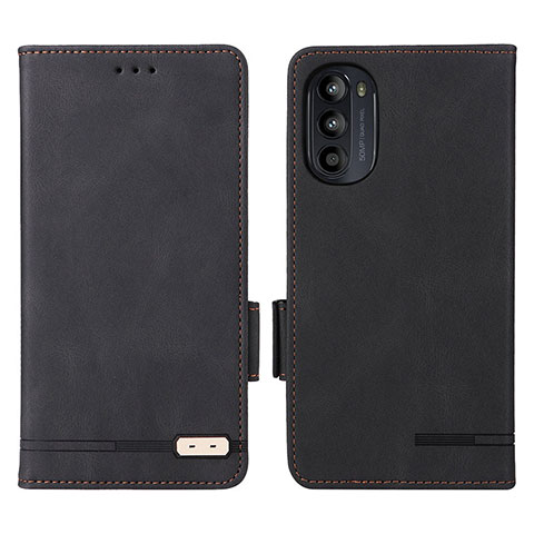 Funda de Cuero Cartera con Soporte Carcasa L03Z para Motorola Moto Edge (2022) 5G Negro