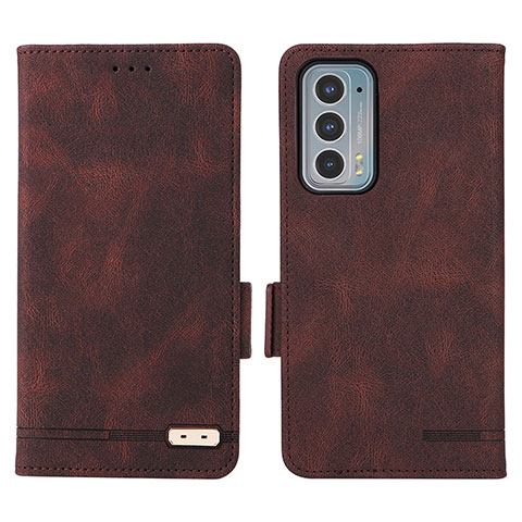 Funda de Cuero Cartera con Soporte Carcasa L03Z para Motorola Moto Edge Lite 5G Marron