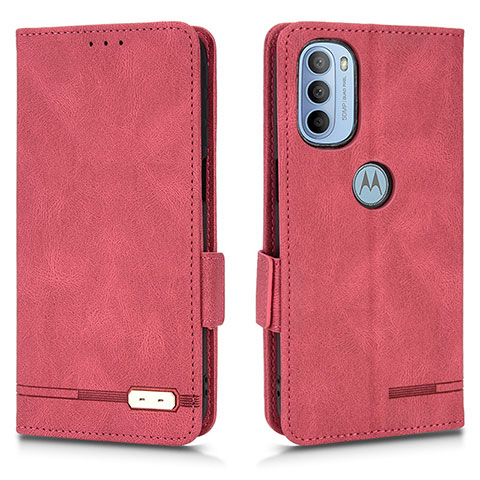 Funda de Cuero Cartera con Soporte Carcasa L03Z para Motorola Moto G31 Rojo