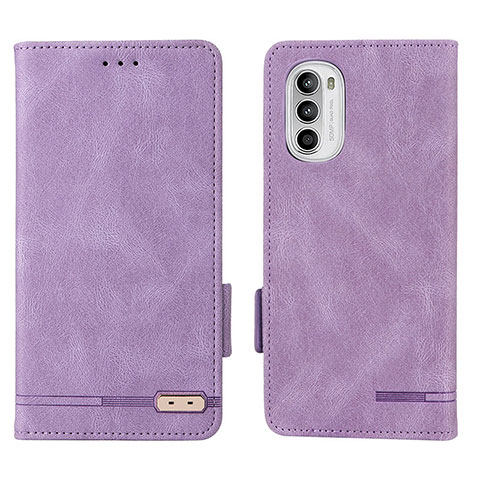 Funda de Cuero Cartera con Soporte Carcasa L03Z para Motorola Moto G52j 5G Morado