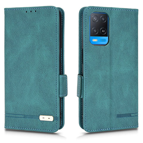 Funda de Cuero Cartera con Soporte Carcasa L03Z para Oppo A54 4G Verde