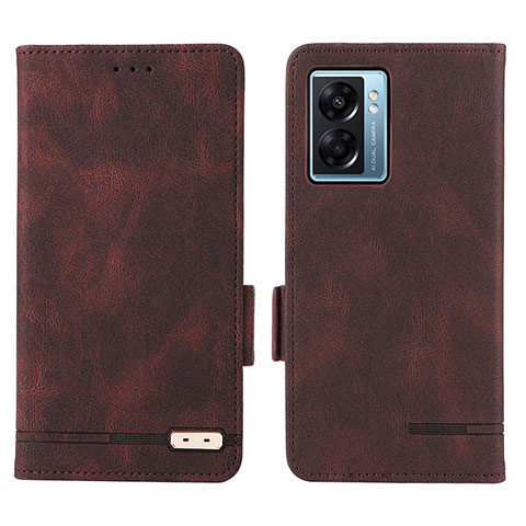 Funda de Cuero Cartera con Soporte Carcasa L03Z para Oppo A56S 5G Marron