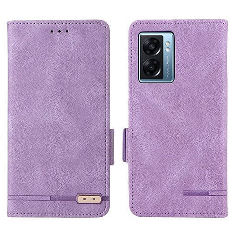 Funda de Cuero Cartera con Soporte Carcasa L03Z para Oppo A56S 5G Morado