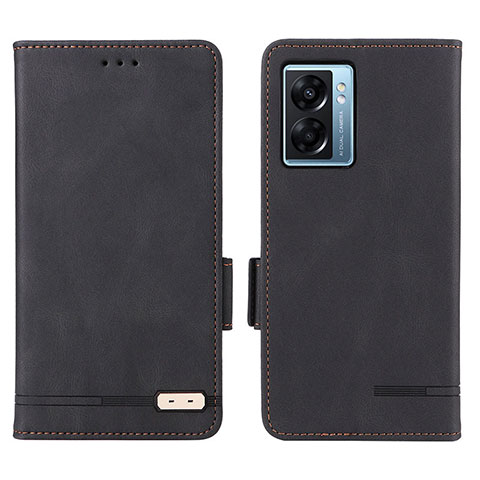 Funda de Cuero Cartera con Soporte Carcasa L03Z para Oppo A56S 5G Negro