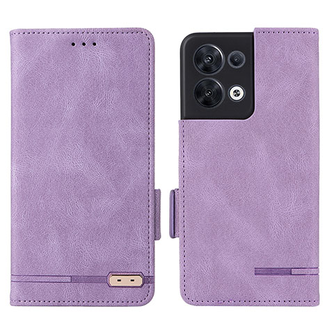 Funda de Cuero Cartera con Soporte Carcasa L03Z para Oppo Reno8 5G Morado