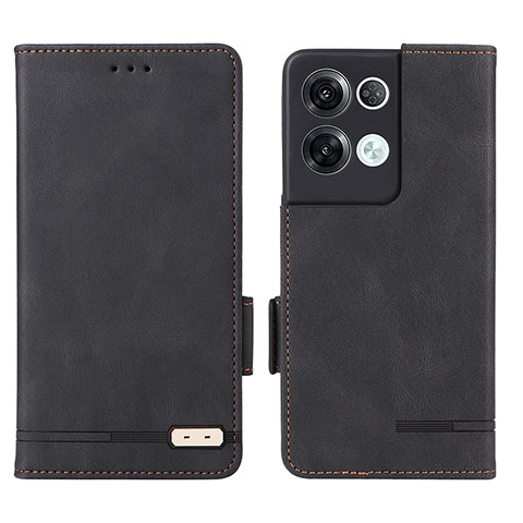 Funda de Cuero Cartera con Soporte Carcasa L03Z para Oppo Reno8 Pro+ Plus 5G Negro