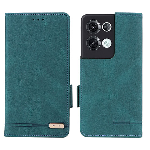 Funda de Cuero Cartera con Soporte Carcasa L03Z para Oppo Reno8 Pro+ Plus 5G Verde