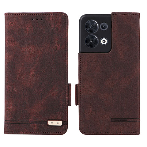 Funda de Cuero Cartera con Soporte Carcasa L03Z para Oppo Reno9 5G Marron