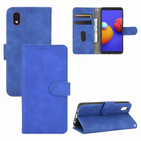 Funda de Cuero Cartera con Soporte Carcasa L03Z para Samsung Galaxy A01 Core Azul