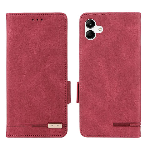 Funda de Cuero Cartera con Soporte Carcasa L03Z para Samsung Galaxy A04E Rojo