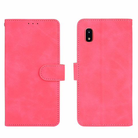 Funda de Cuero Cartera con Soporte Carcasa L03Z para Samsung Galaxy A20 SC-02M SCV46 Rosa Roja