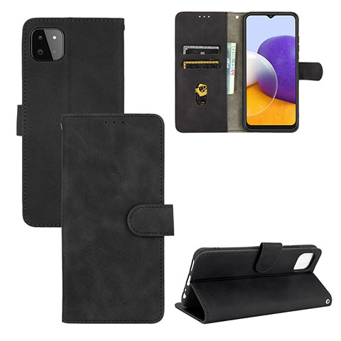 Funda de Cuero Cartera con Soporte Carcasa L03Z para Samsung Galaxy A22 5G Negro