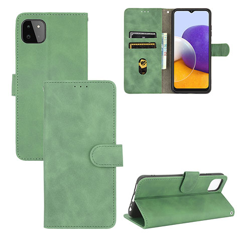 Funda de Cuero Cartera con Soporte Carcasa L03Z para Samsung Galaxy A22s 5G Verde