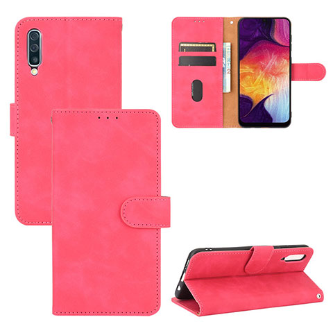 Funda de Cuero Cartera con Soporte Carcasa L03Z para Samsung Galaxy A30S Rosa Roja