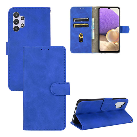 Funda de Cuero Cartera con Soporte Carcasa L03Z para Samsung Galaxy A32 4G Azul