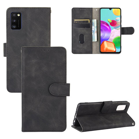 Funda de Cuero Cartera con Soporte Carcasa L03Z para Samsung Galaxy A41 Negro