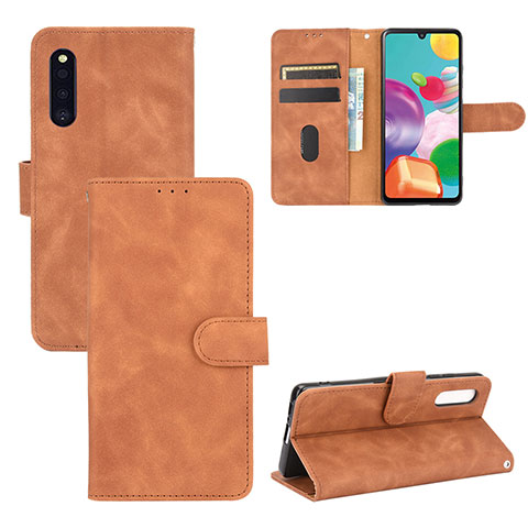 Funda de Cuero Cartera con Soporte Carcasa L03Z para Samsung Galaxy A41 SC-41A Marron