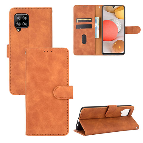 Funda de Cuero Cartera con Soporte Carcasa L03Z para Samsung Galaxy A42 5G Marron